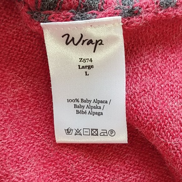 Wrap London Luxurious Soft Alpaca Sweater Striped Neck Zip Relaxed Fit Large - Picture 8 of 10